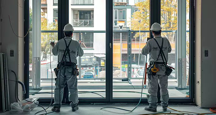 Patio Door Glass Replacement with Built-In Blinds in Westchase, FL